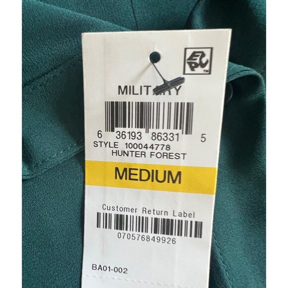 INC International Concepts Military Hunter Forest Button-Up Blouse Size Medium - Picture 5 of 16